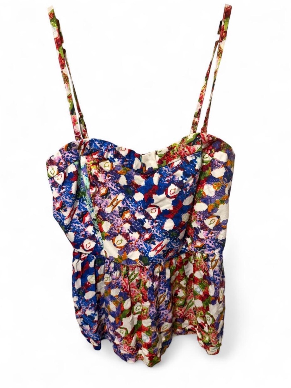L'Amour Blue Label XL White Top with Multicolor Print